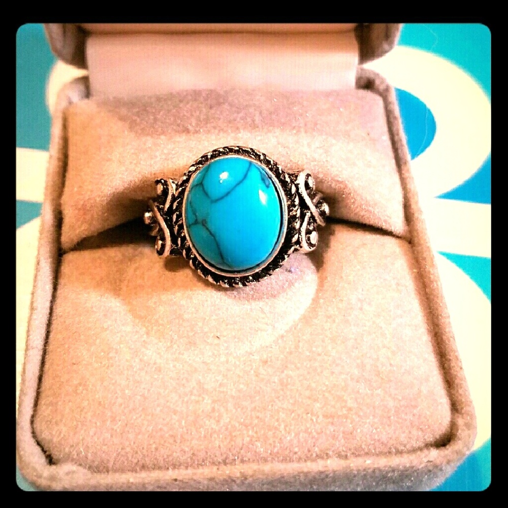 SterlingSilver & Genuine Turquoise Ring